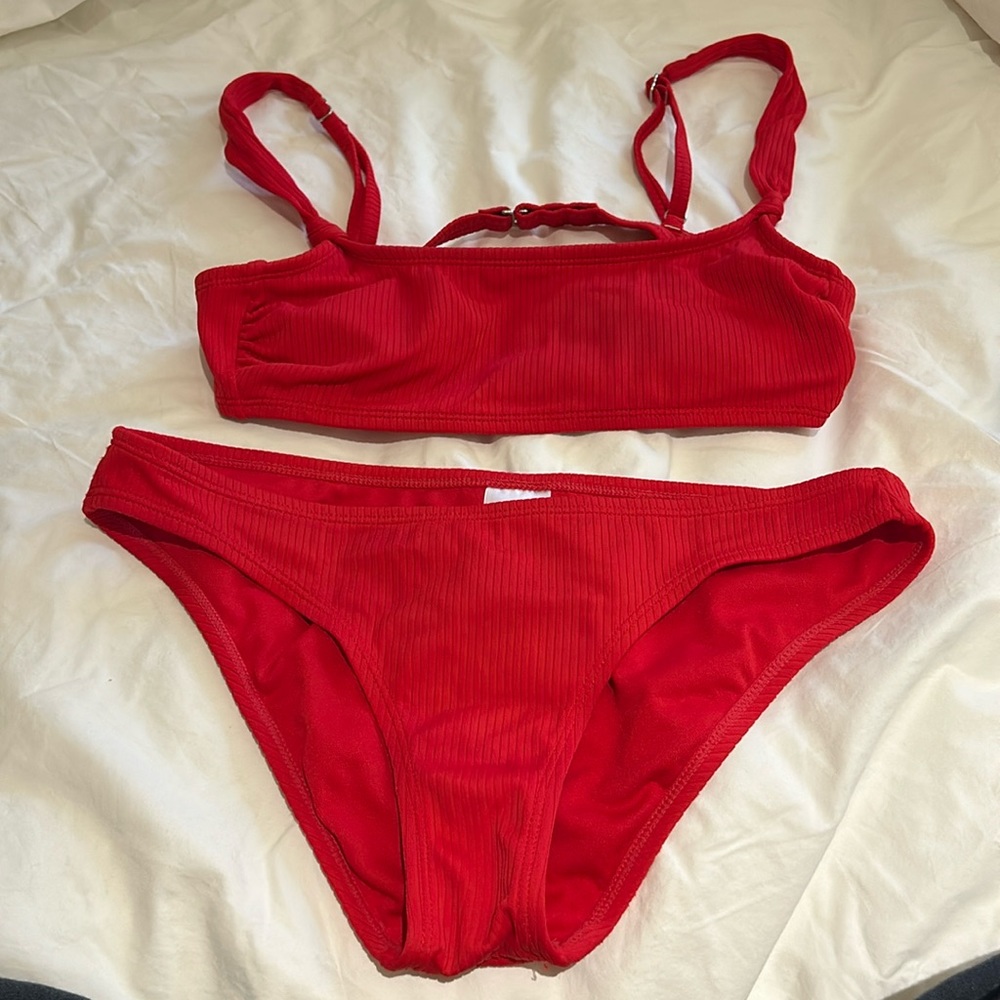 Target red bikini set size: medium for both pieces worn twice